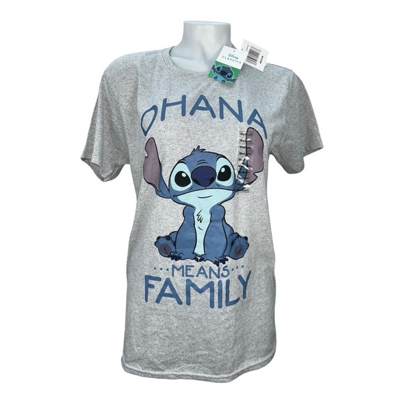 Disney Gray Short Sleeve Tee with Stitch Design size Medium New blue and  gray - Picture 1 of 8